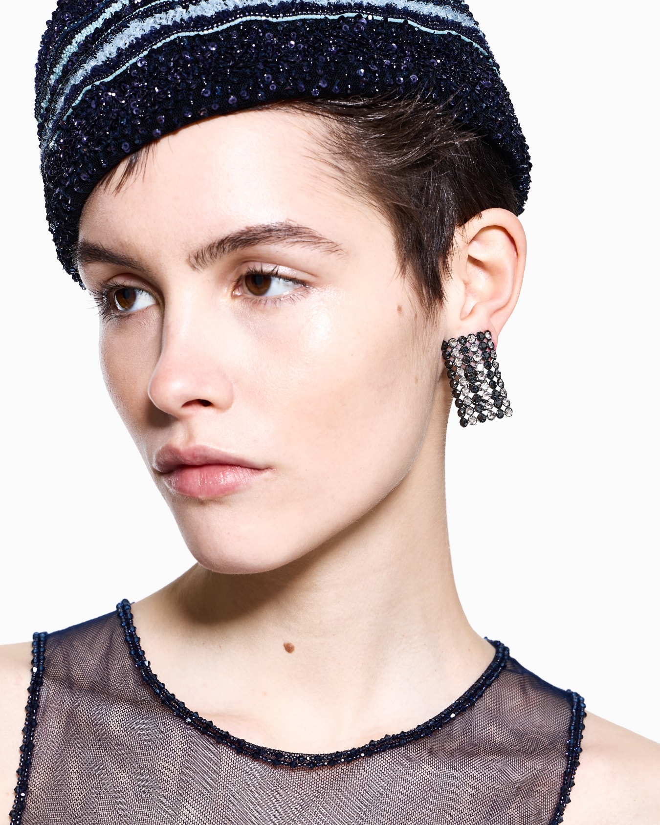 Orecchini a clip con strass Slide 2