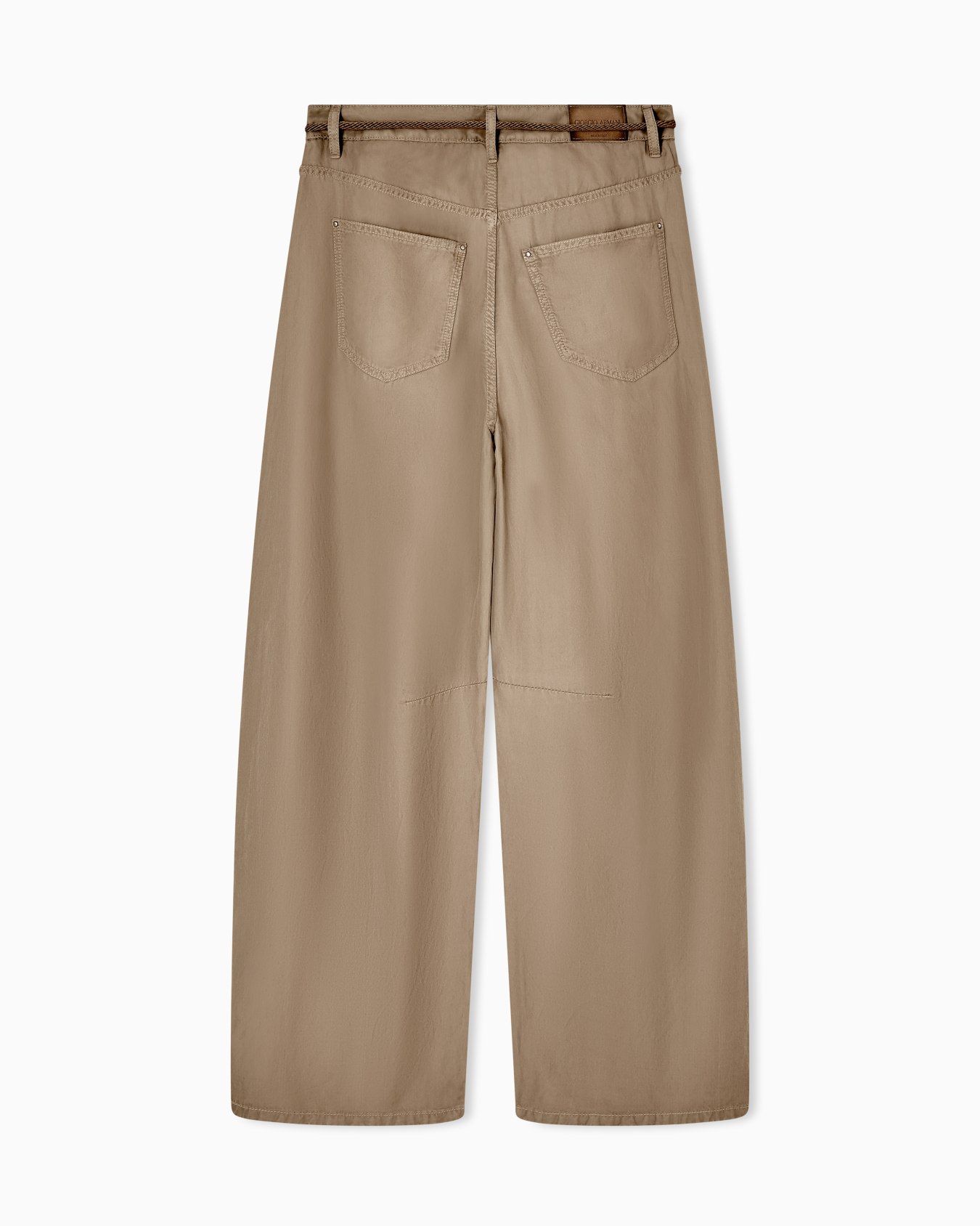 Pantalon en cupro et lin avec ceinture Diapositive 3