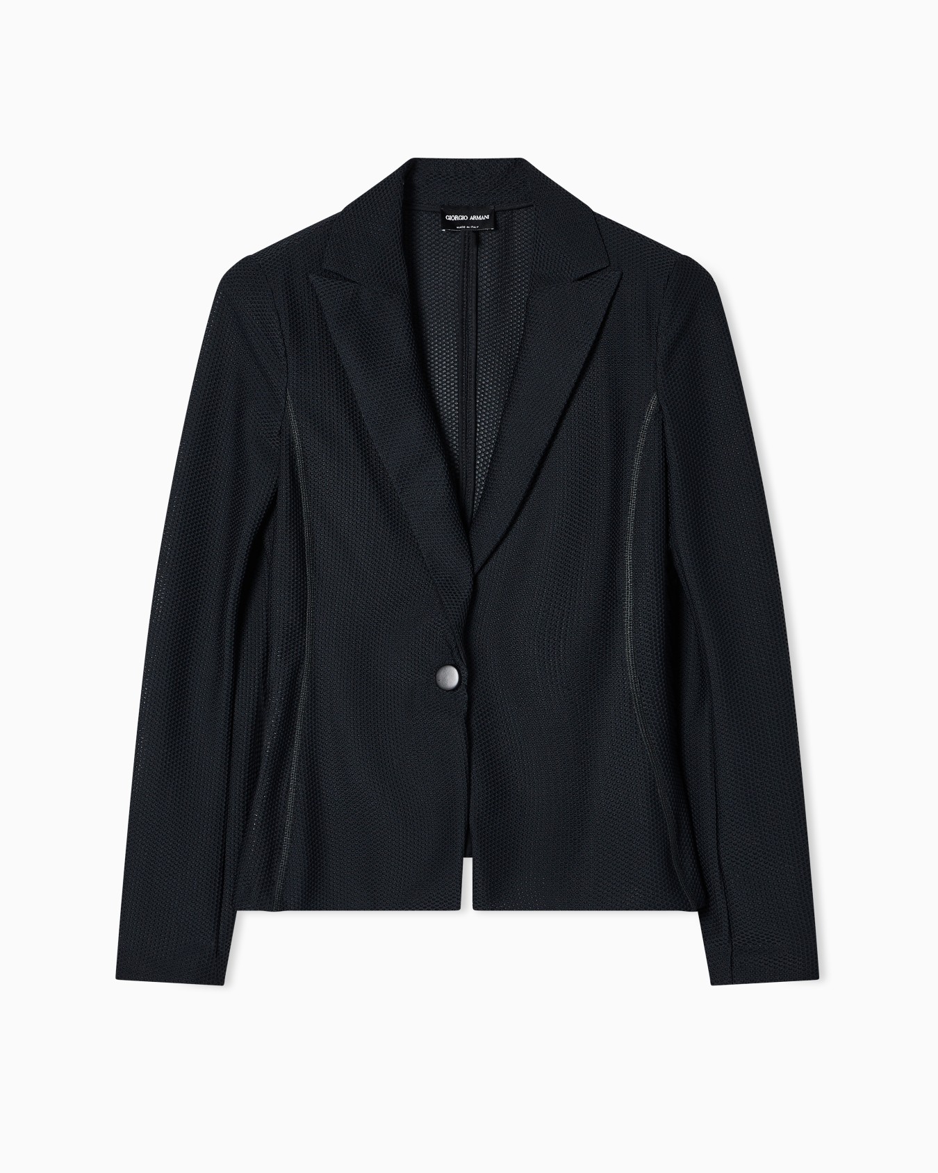 Sleek Black Textured Blazer Diapositiva 0