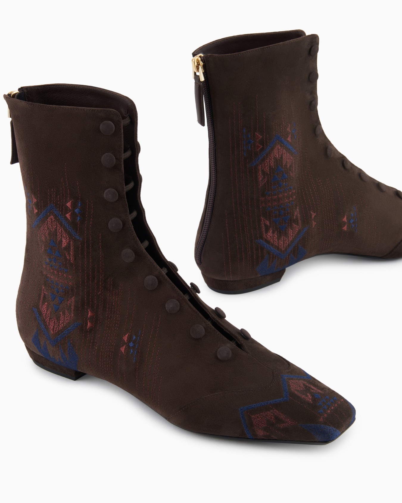 Embroidered suede ankle boots Slide 3