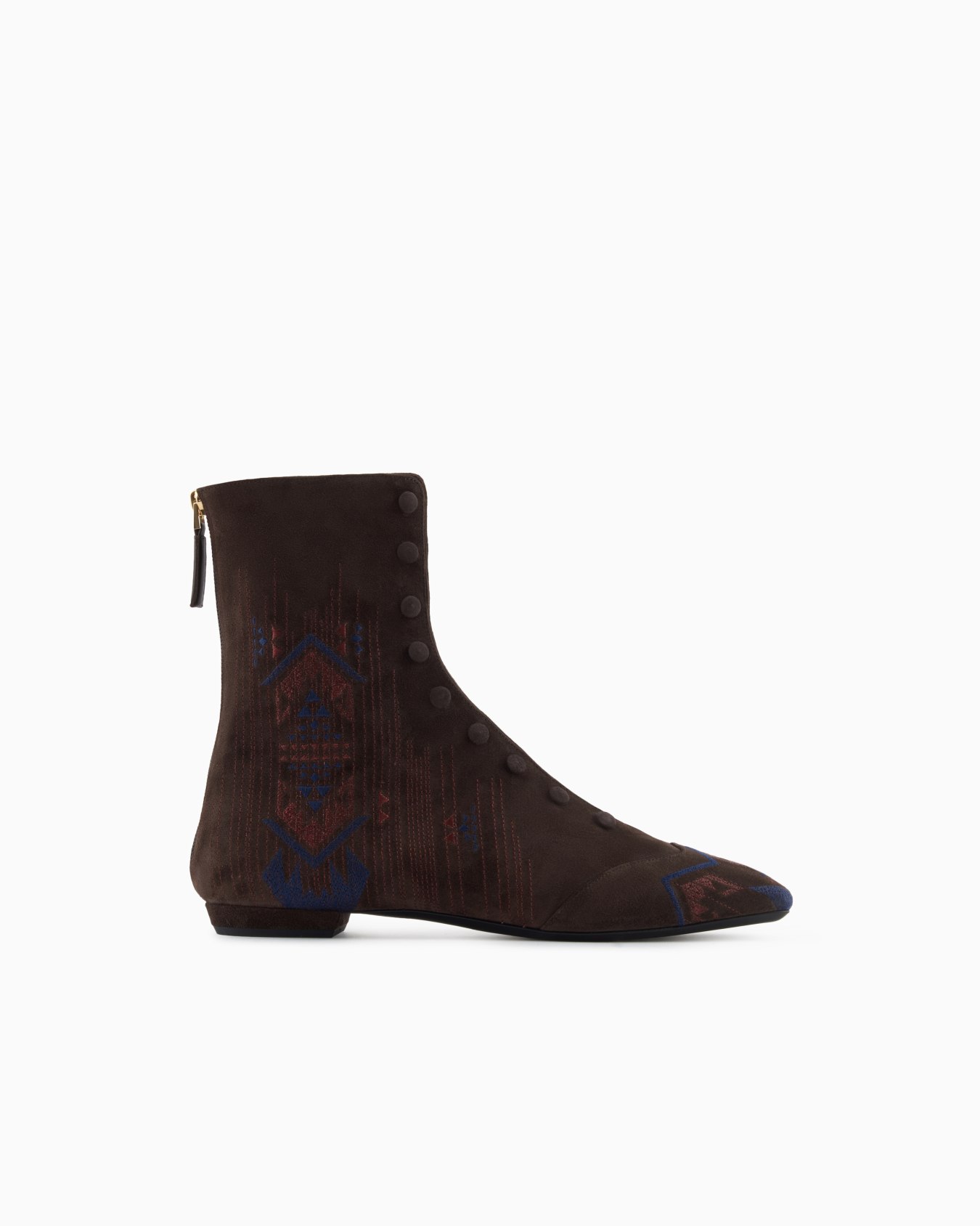Embroidered suede ankle boots Slide 0