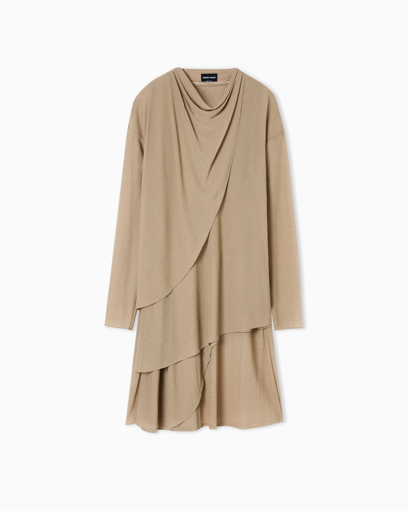 Draped-effect jersey midi dress Slide 0