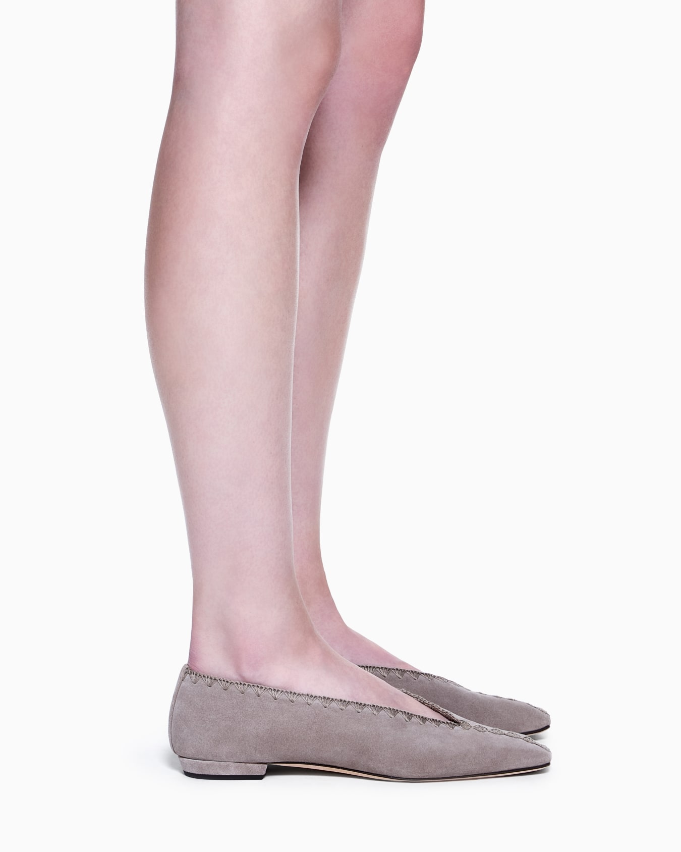 Suede ballerinas with embroidery Slide 6