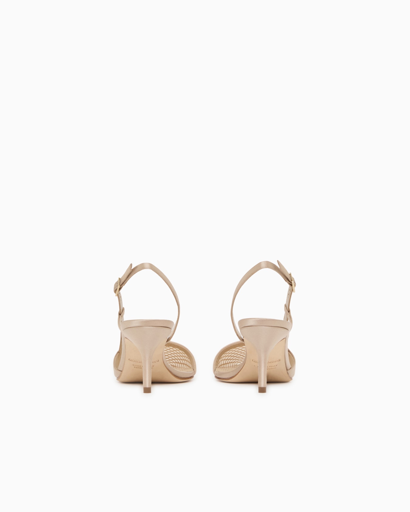 Pumps with satin strap and mesh with rhinestones Slide 3