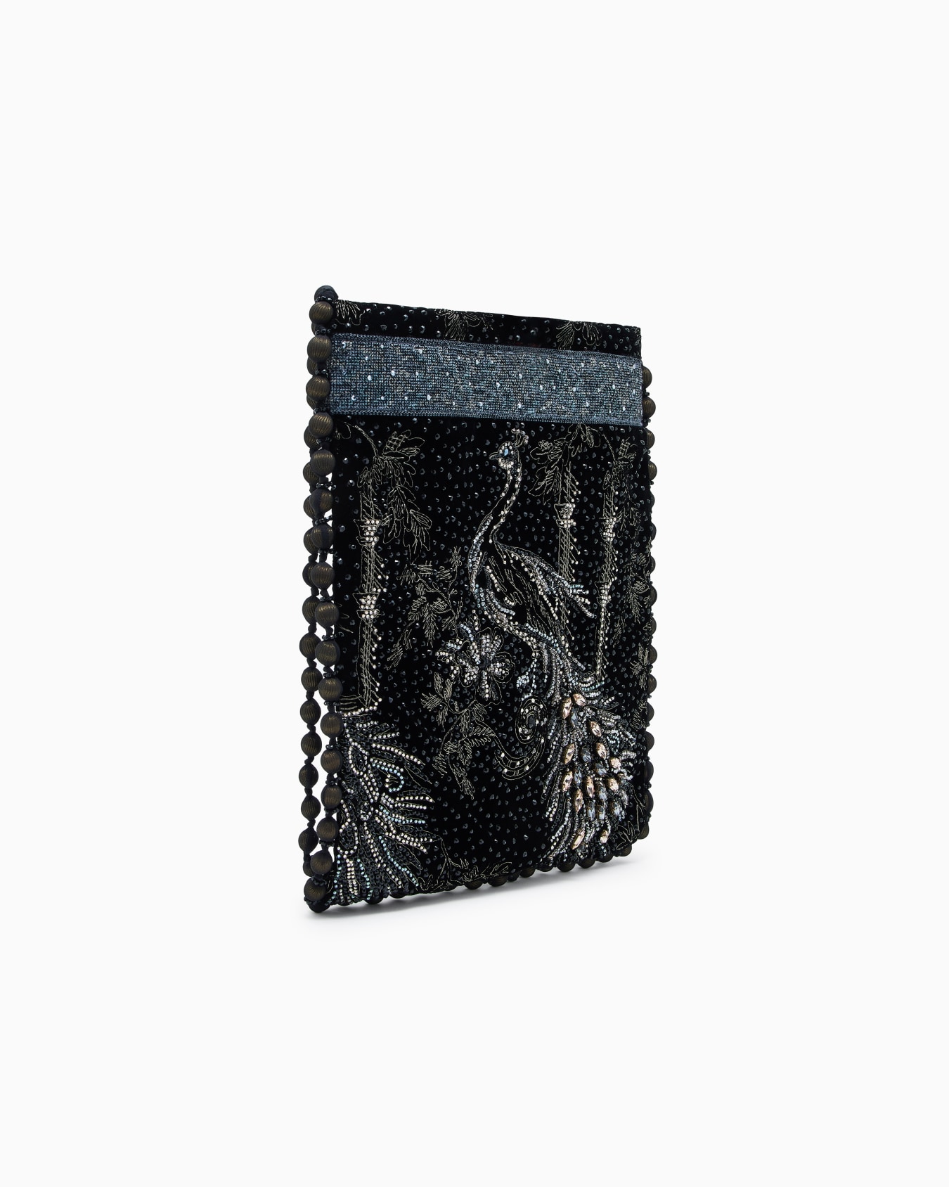 Embroidered velvet shoulder bag Slide 1