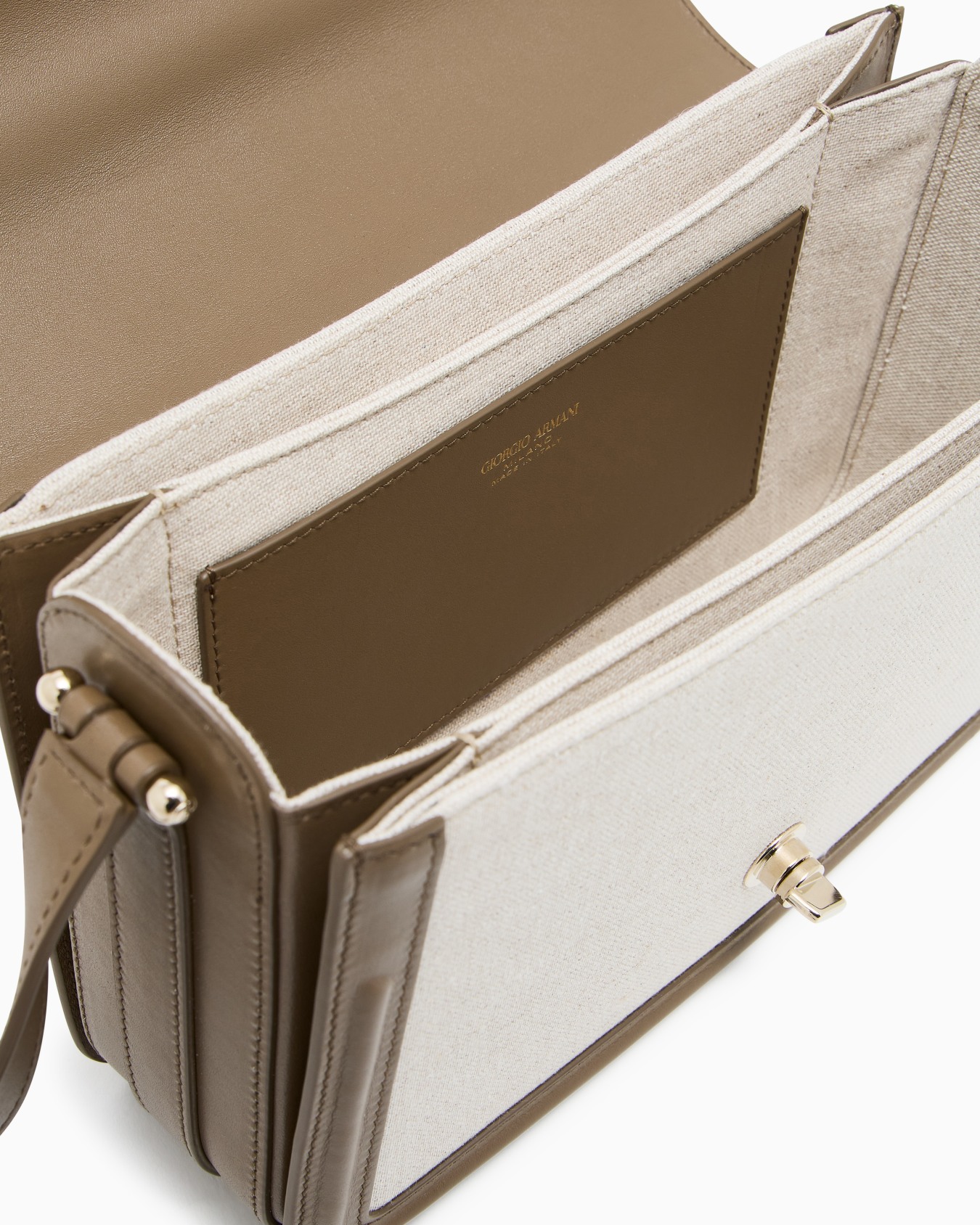 Crossbody bag in canvas and smooth leather Slide 3