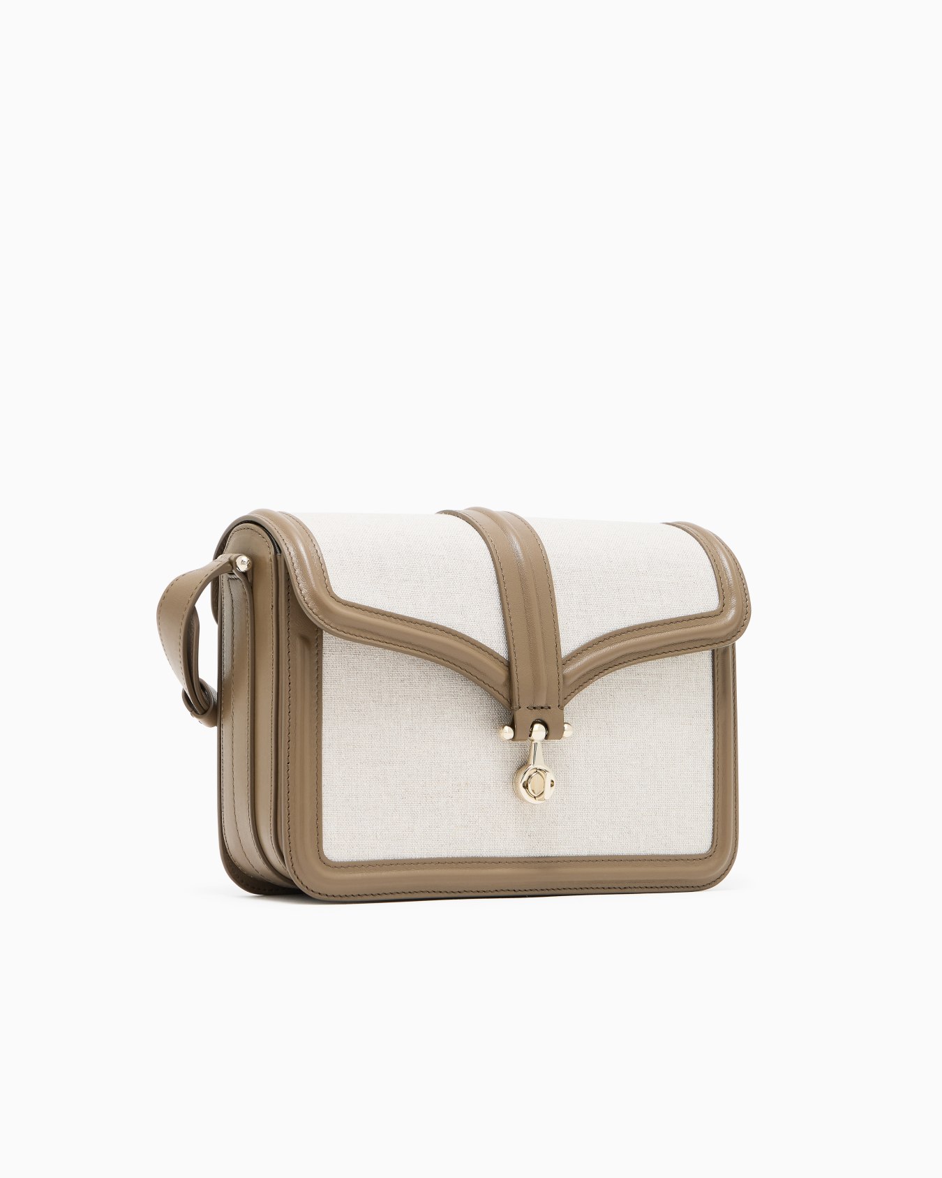 Crossbody bag in canvas and smooth leather Slide 1