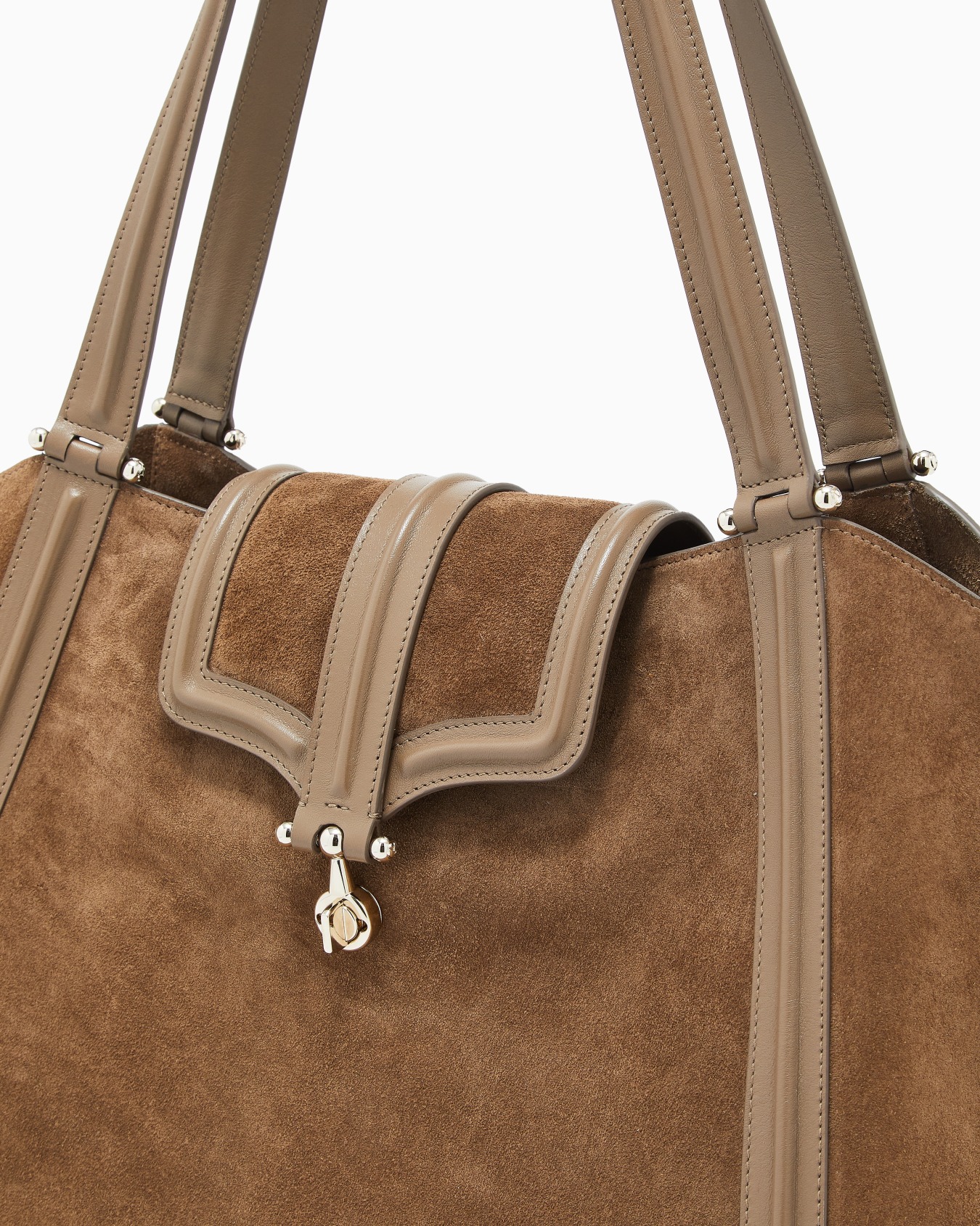 Tote bag in suede and smooth leather Slide 4