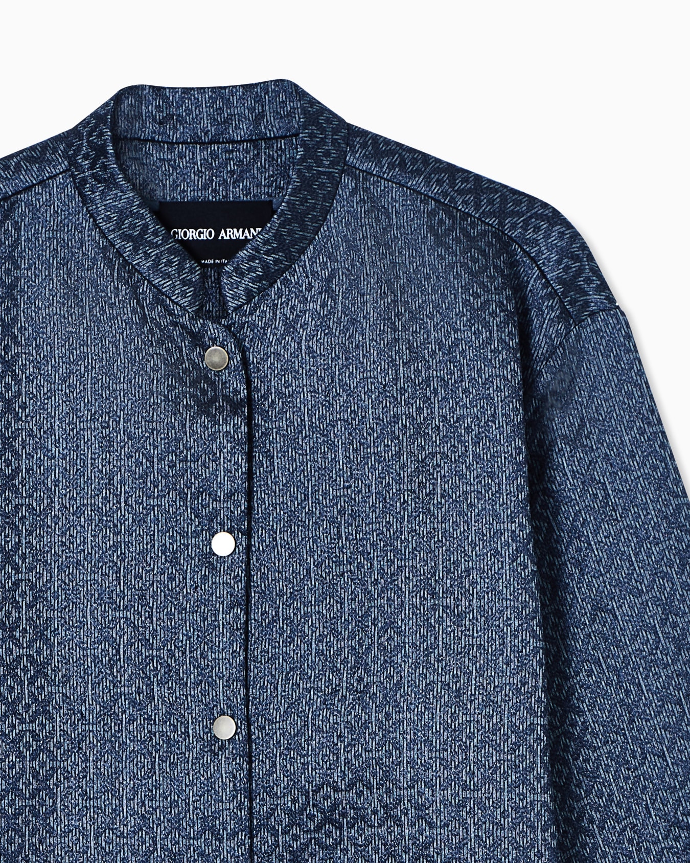 Shirt jacket in printed linen and viscose Slide 4