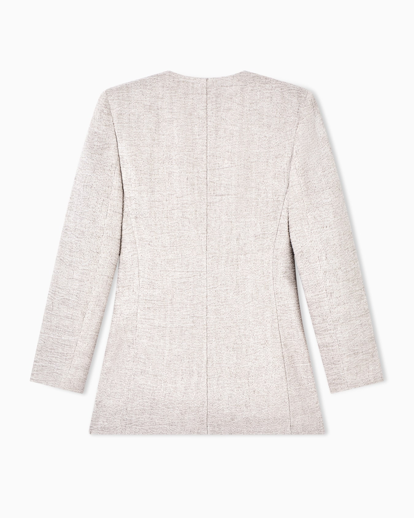 Linen, viscose and silk crêpe single-breasted jacket Slide 3