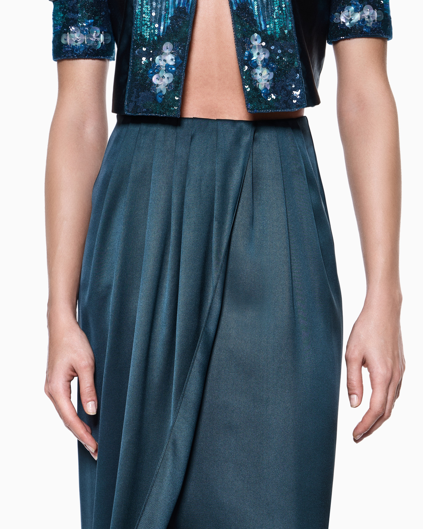 Long silk wrap skirt Slide 4