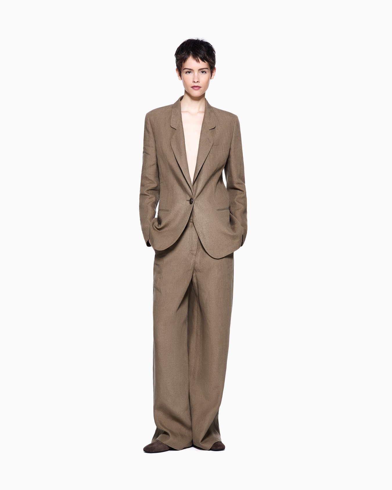 Wide-legged linen trousers Slide 1