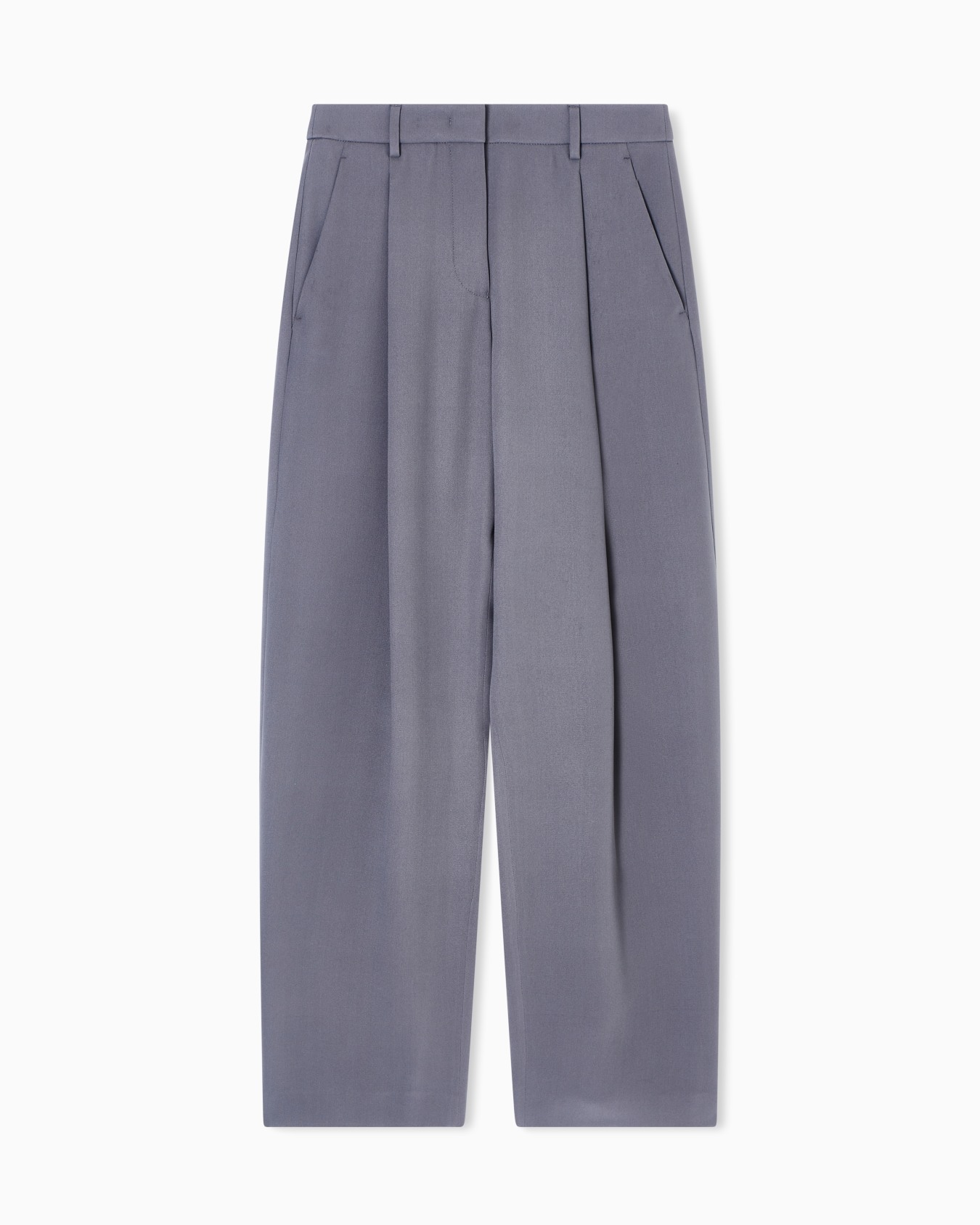 Single-pleat washed silk crêpe trousers Slide 0
