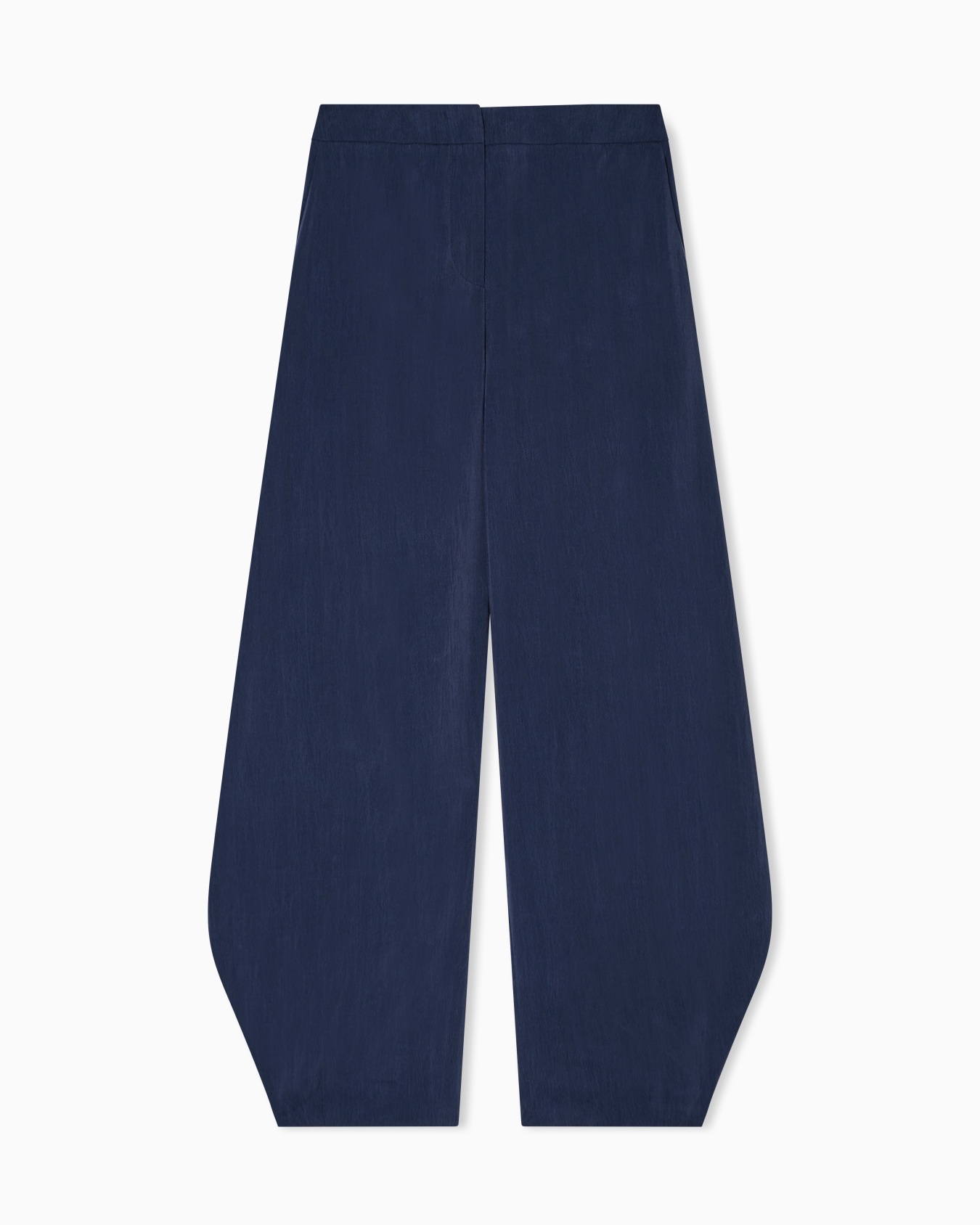 Washed silk trousers with rounded hem Slide 0