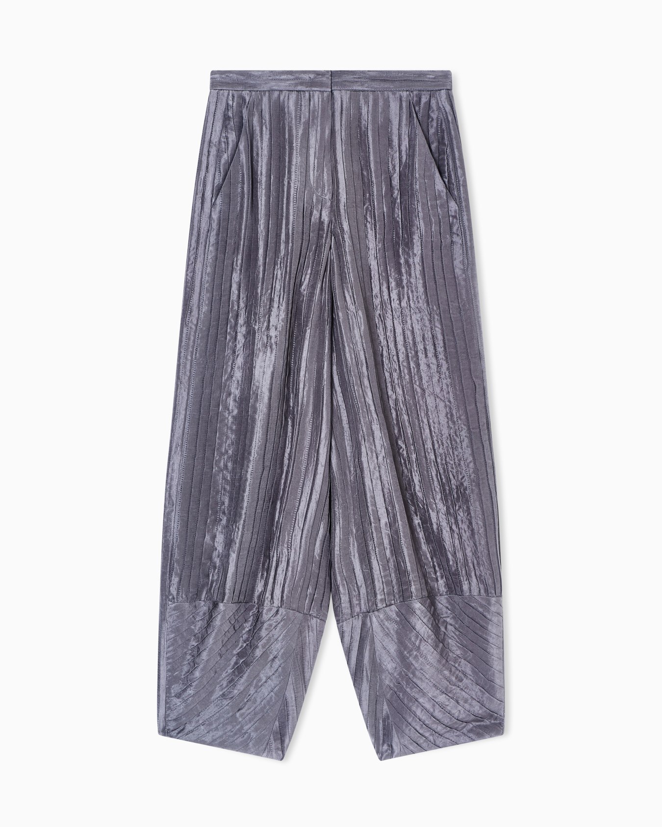 Wide pleated silk trousers Slide 0