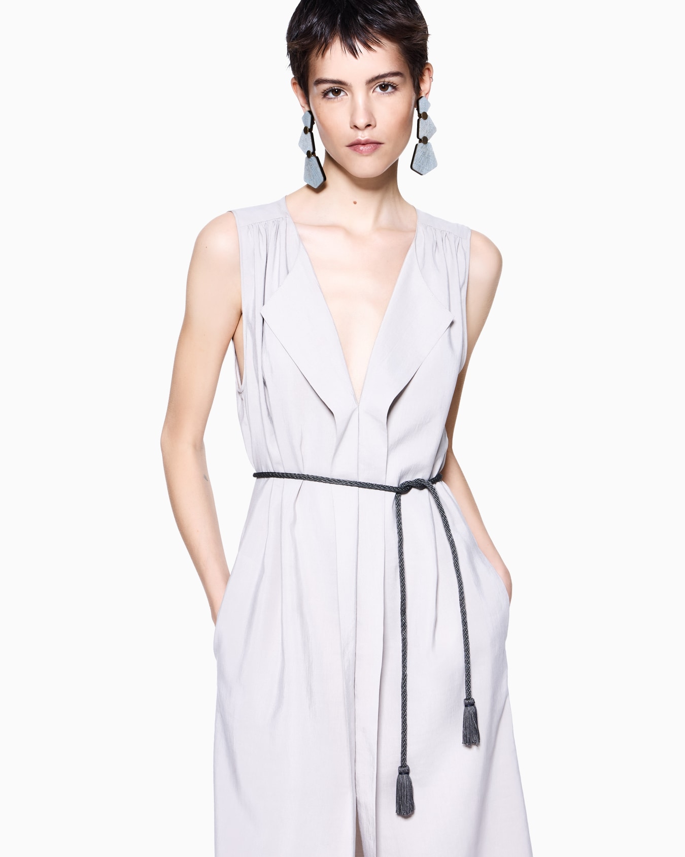 Technical silk shirt dress Slide 3