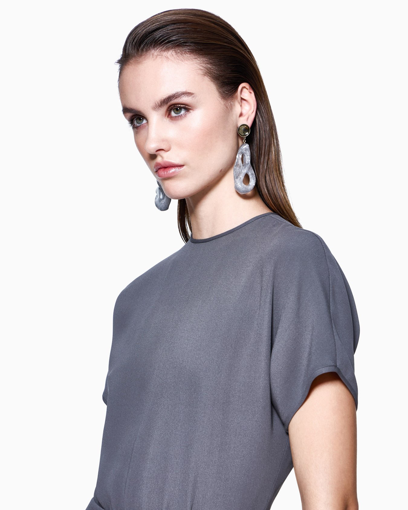 ミディドレス ウォッシュドシルククレープ スライドする 3