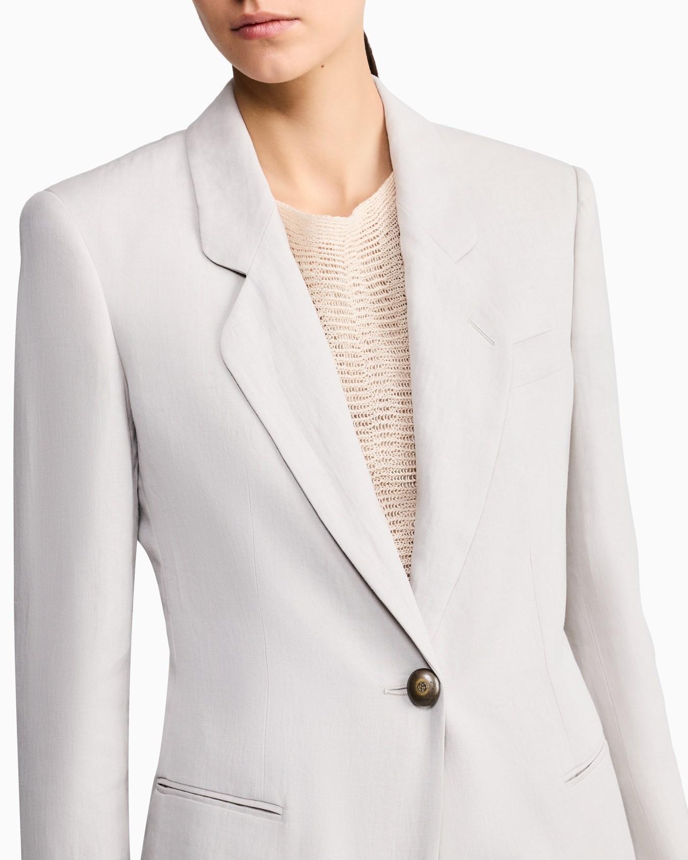 Veste à simple boutonnage en lin Diapositive 4