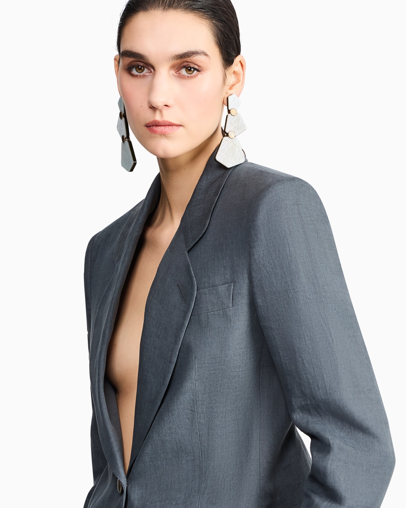 Single-breasted linen jacket Slide 4