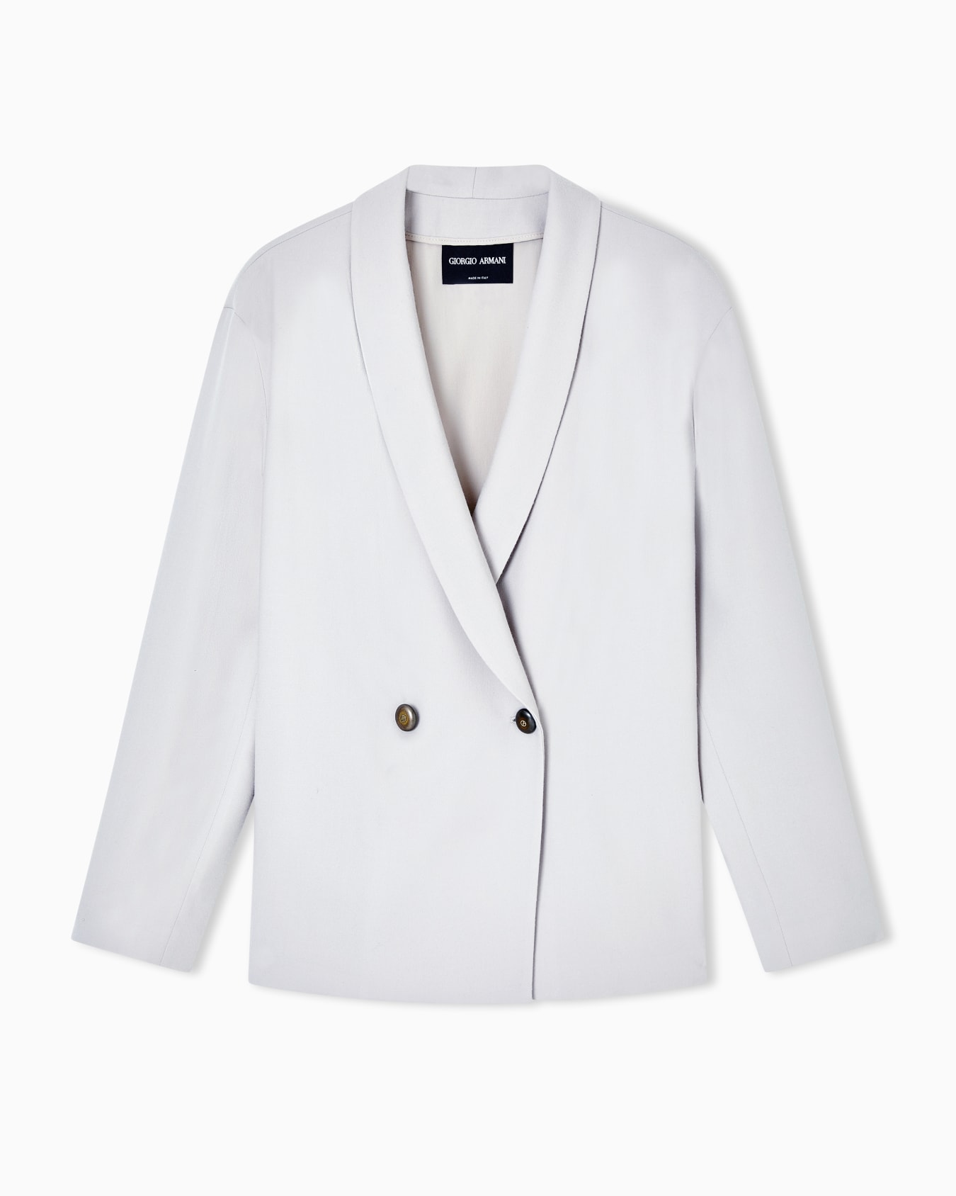 Double-breasted jacket in fluid wool Slide 0