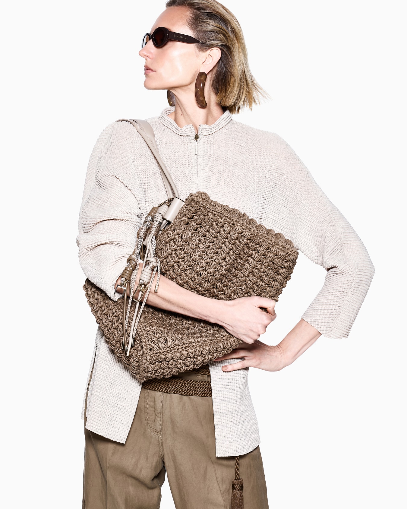 Giacca in maglia di misto viscosa plissè Slide 4