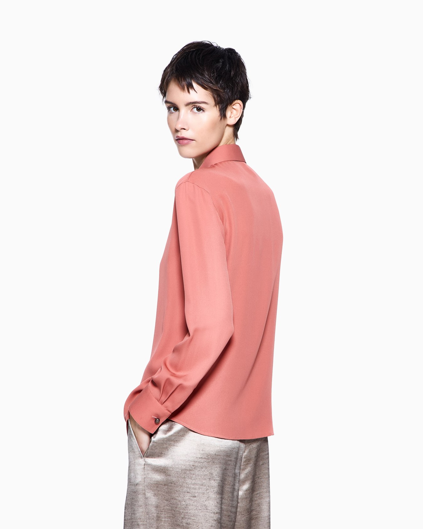 Triple silk georgette shirt Slide 2