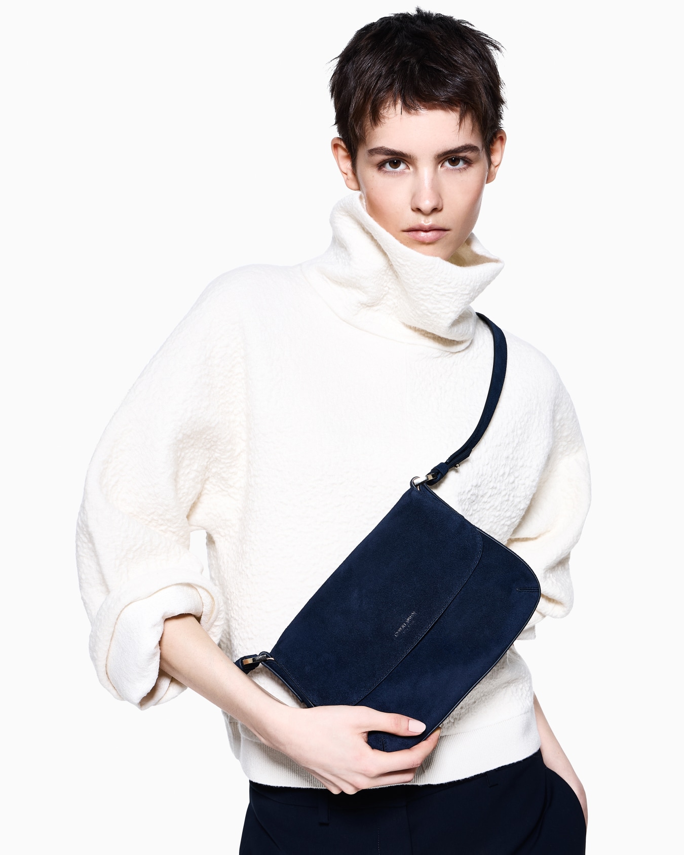 Viscose, cashmere and silk mock-neck jumper Slide 6