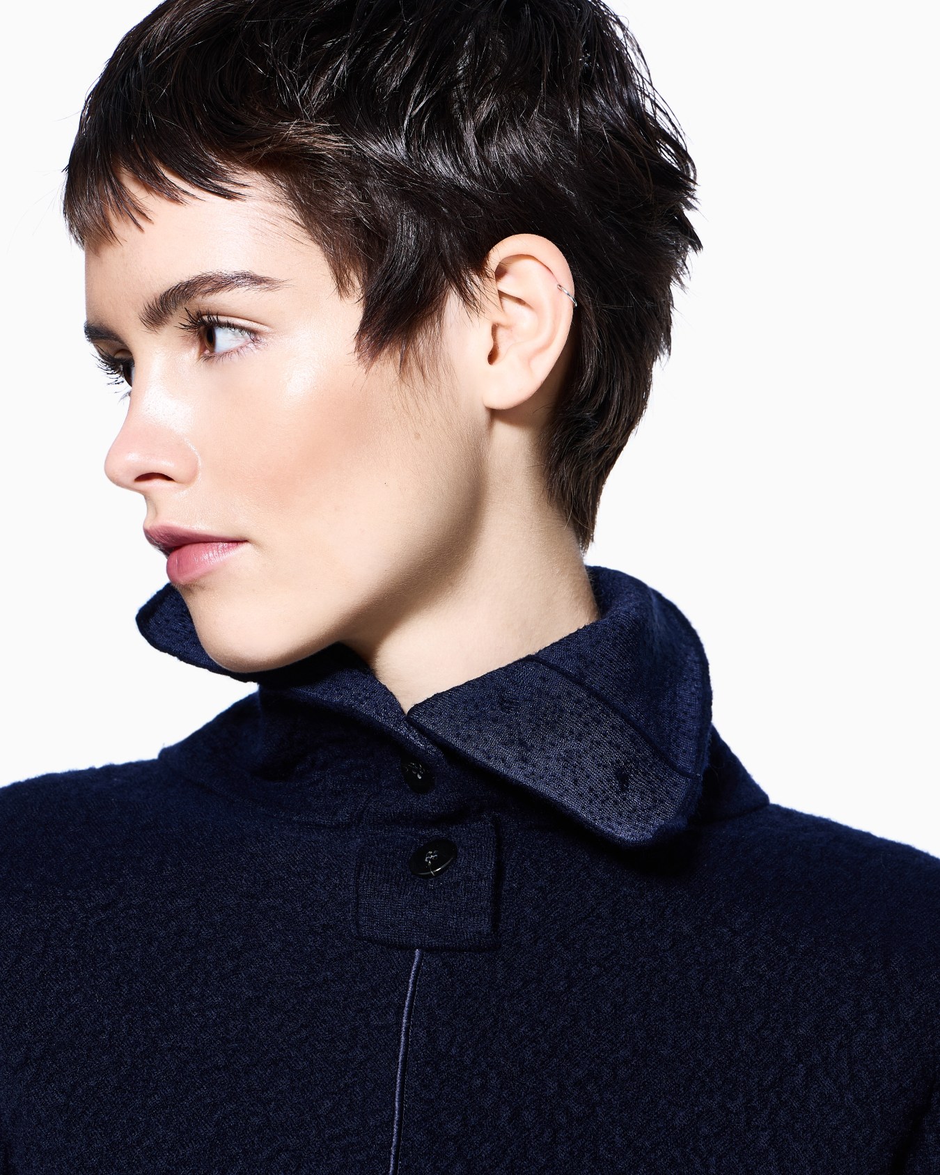 Viscose, cashmere and silk mock-neck jumper Slide 4