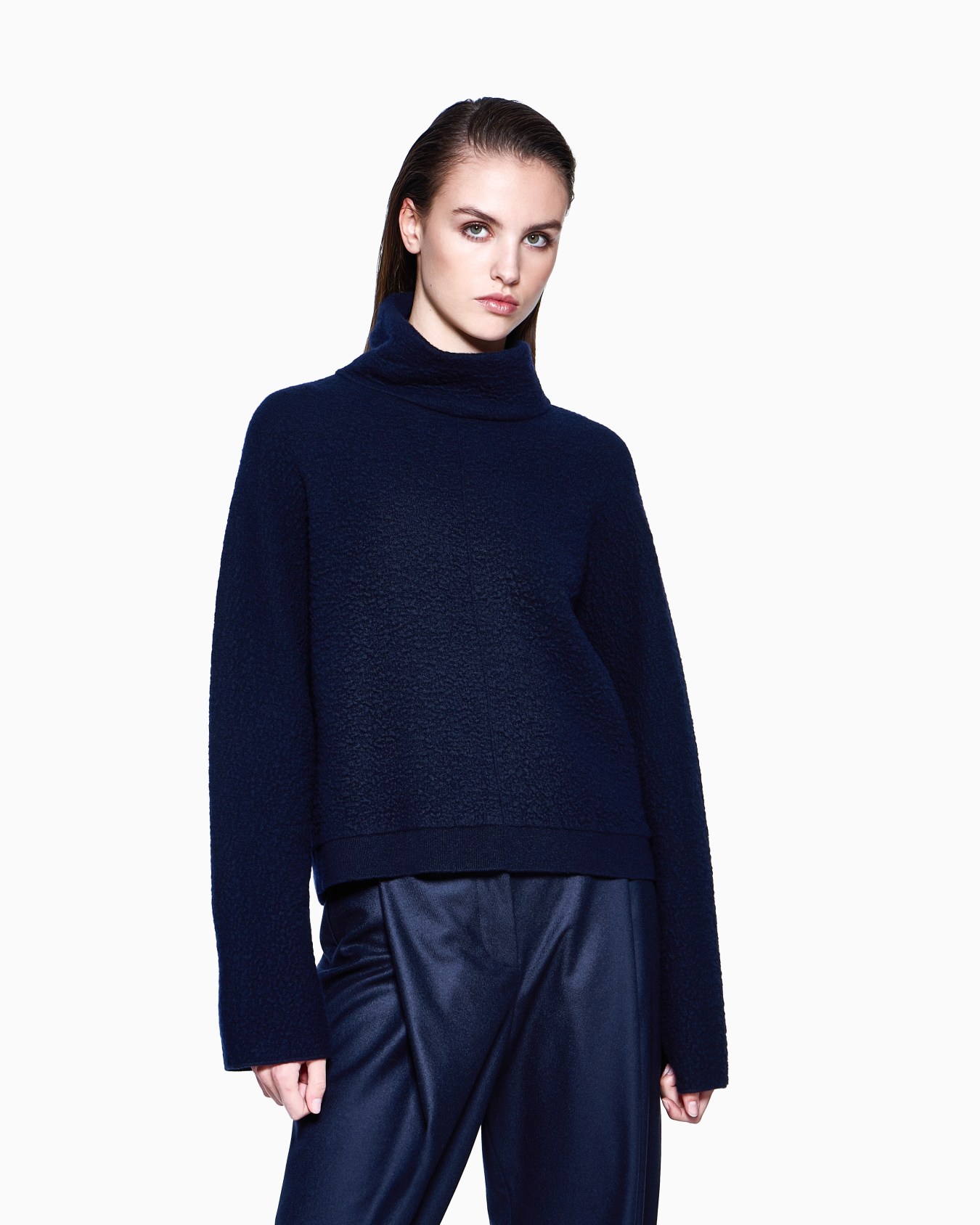 Viscose, cashmere and silk mock-neck jumper Slide 3