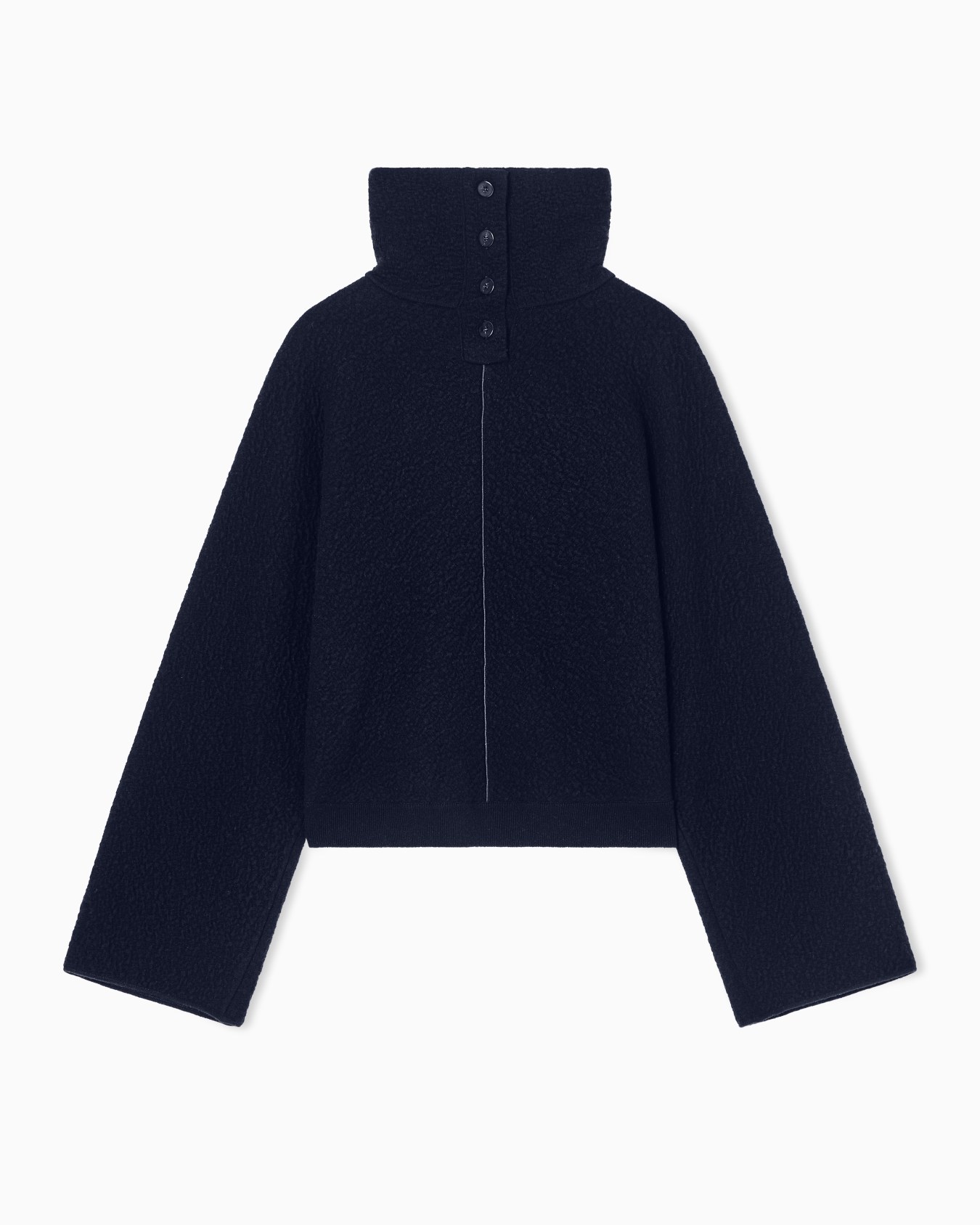 Viscose, cashmere and silk mock-neck jumper Slide 0