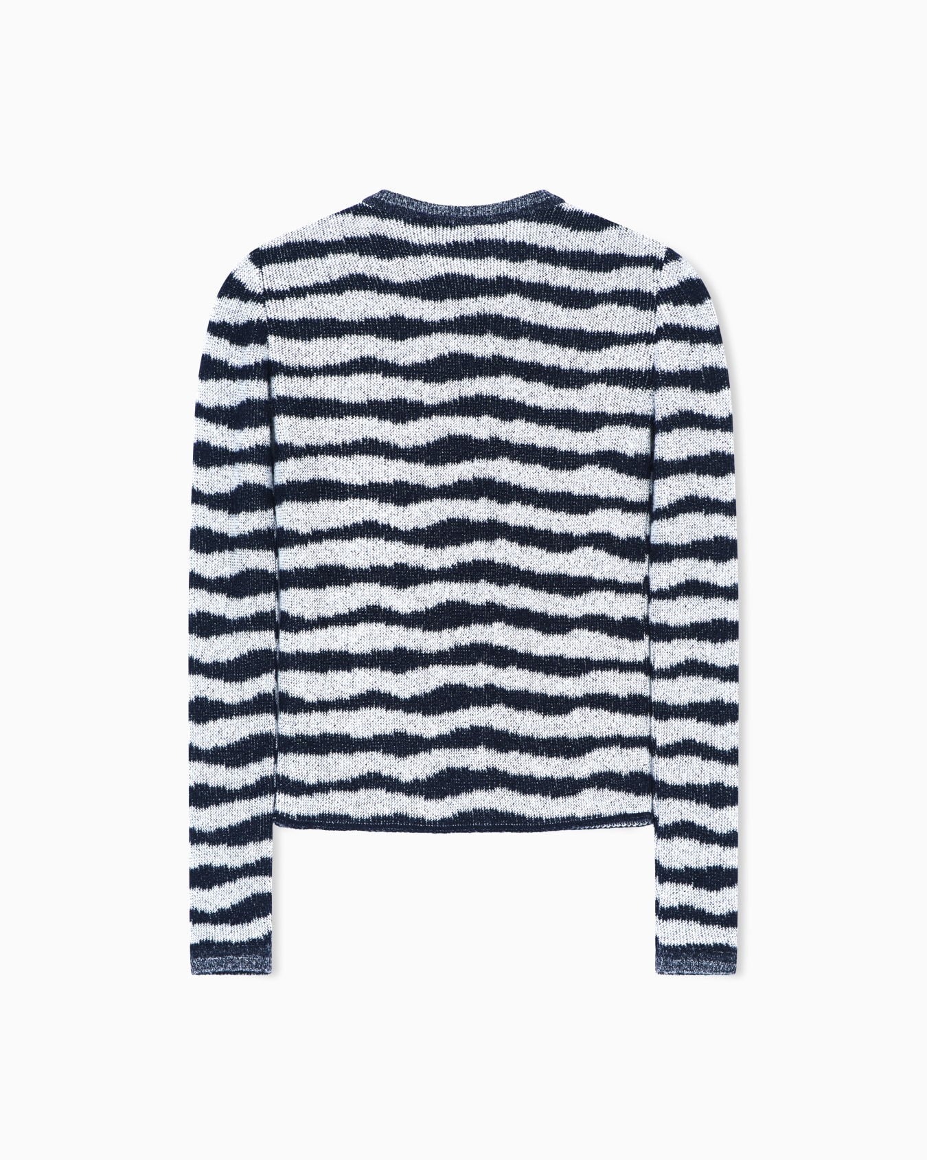 Crew-neck jumper in striped cashmere and silk Slide 3