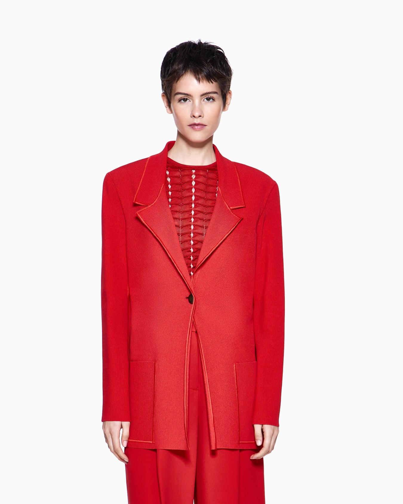  ASV viscose-blend knit single-breasted jacket Slide 3