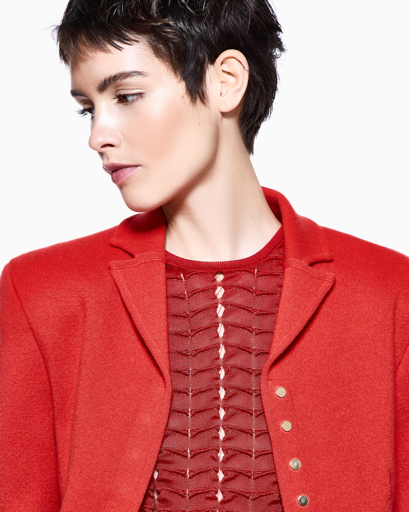 Single-breasted short jacket in cashmere Slide 4