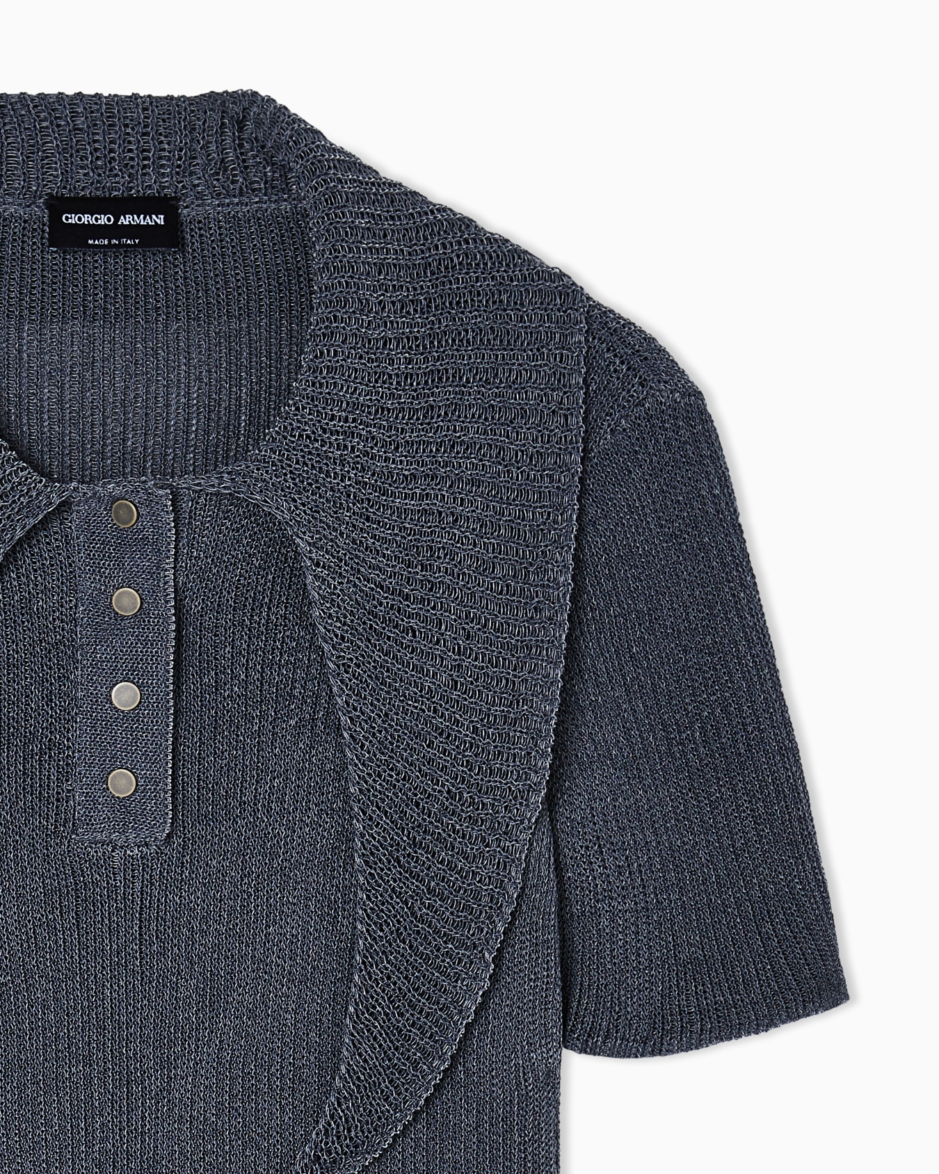 Short-sleeved polo shirt in cotton-blend interlock Slide 4