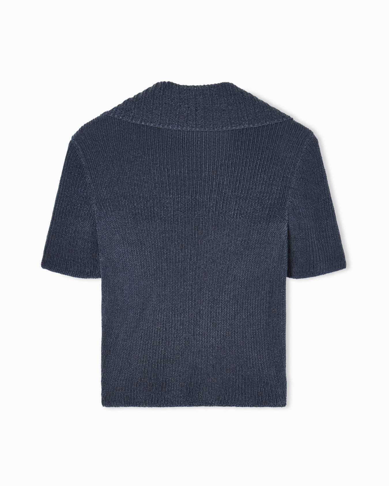 Short-sleeved polo shirt in cotton-blend interlock Slide 2