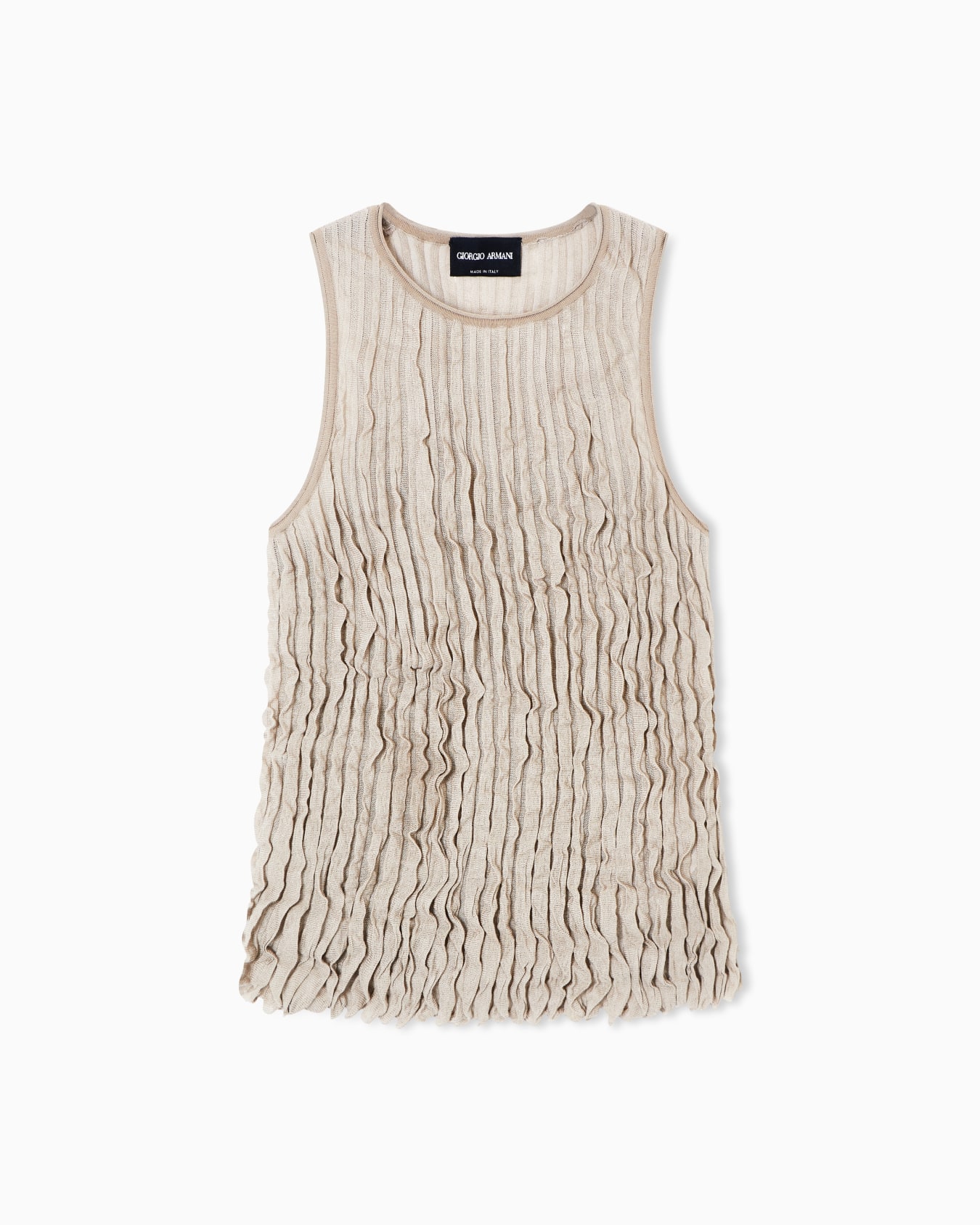 Pleated silk and lurex top Slide 0