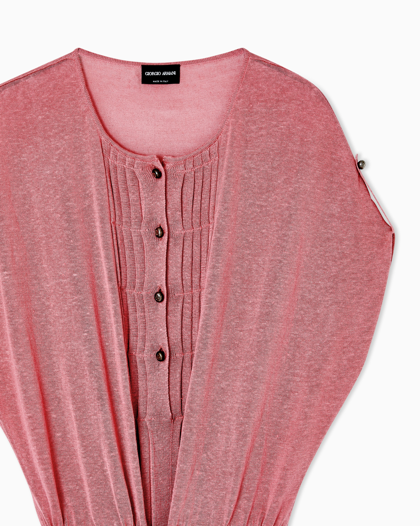 Long dress in linen and silk jersey Slide 3