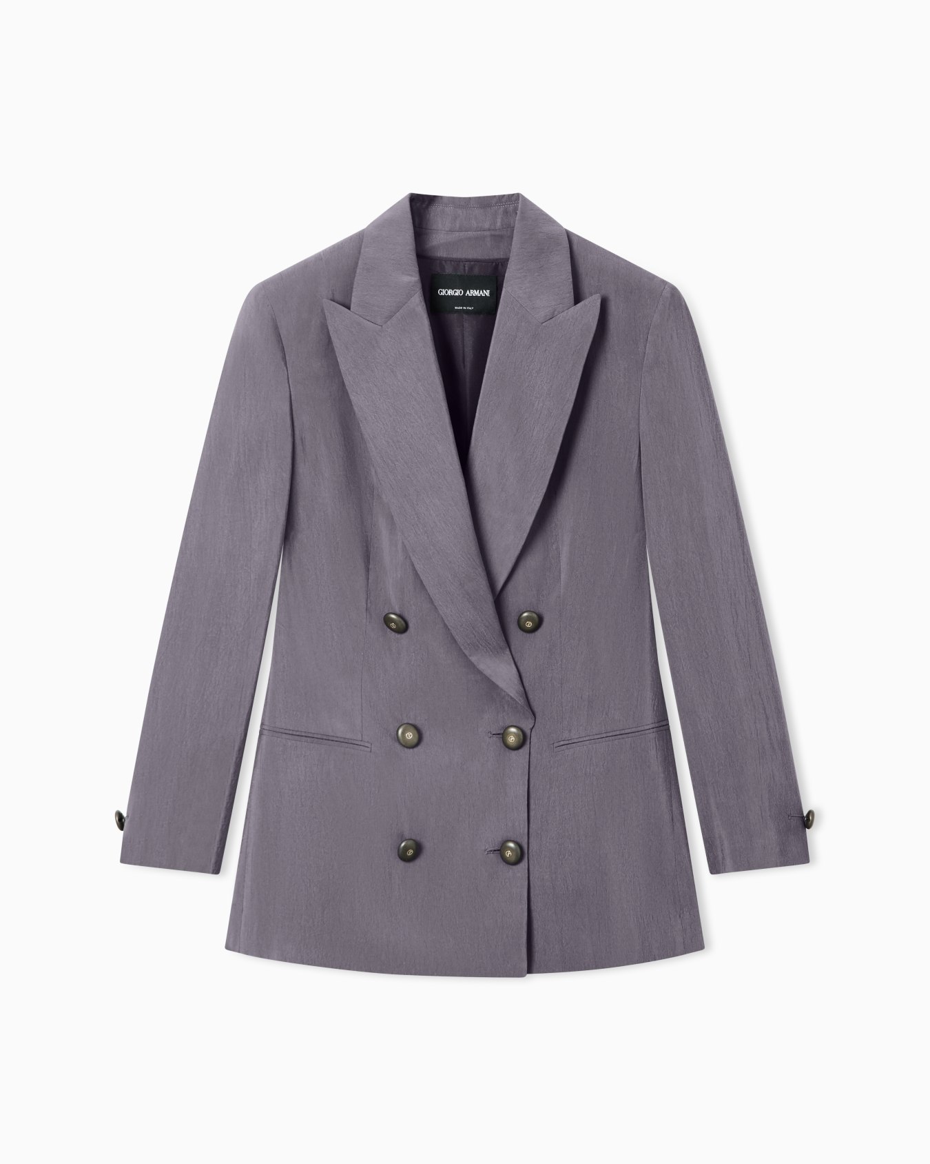 Washed silk double-breasted jacket  Slide 0