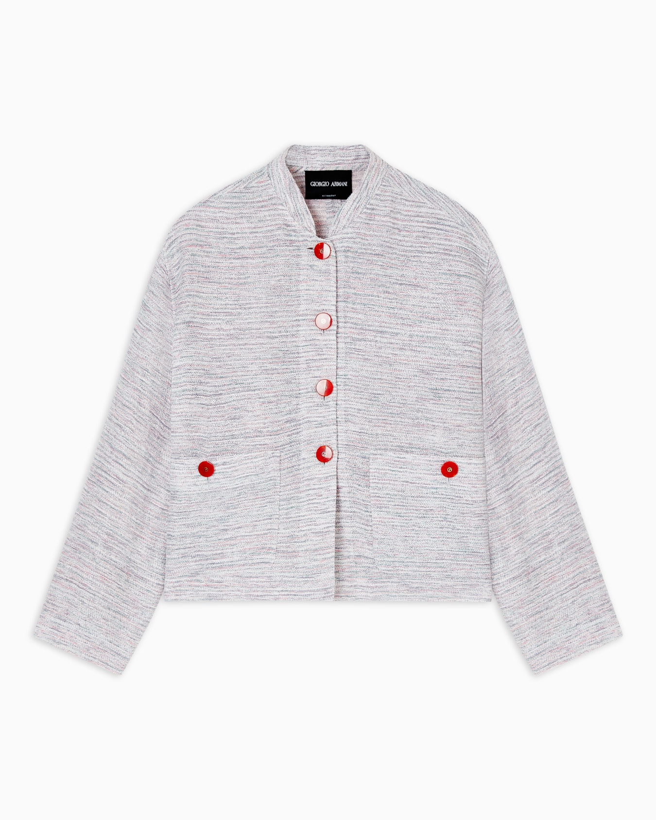 Viscose and linen mouliné knit blouson Slide 0