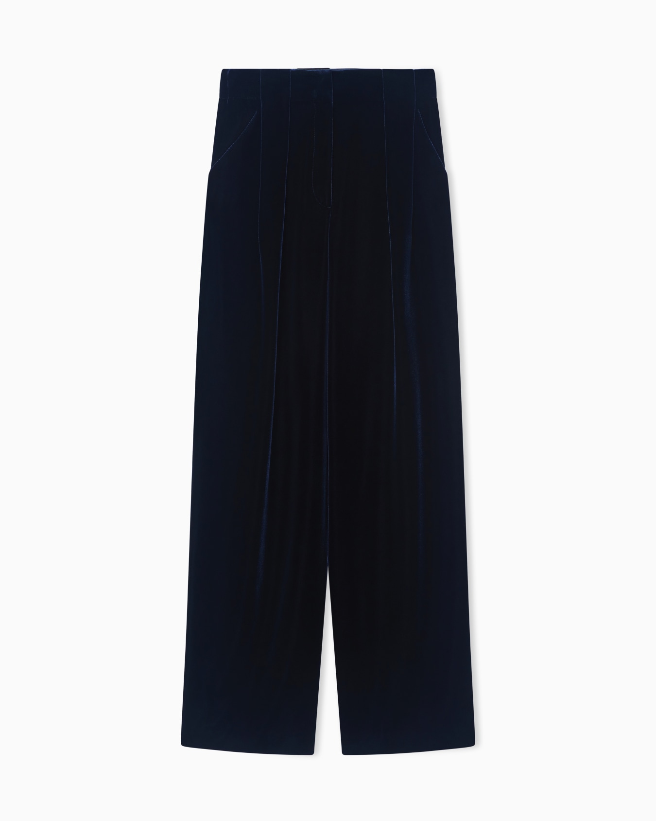 Double-darted velvet trousers Slide 0