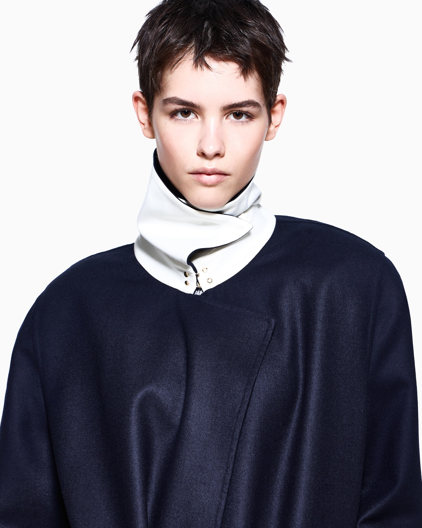 Manteau long en laine vierge bicolore Diapositive 7