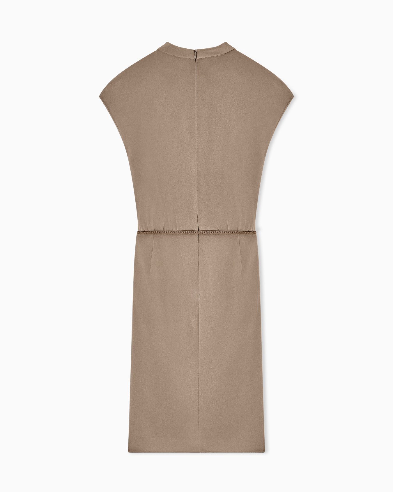 Long dress in silk-blend crêpe Slide 2