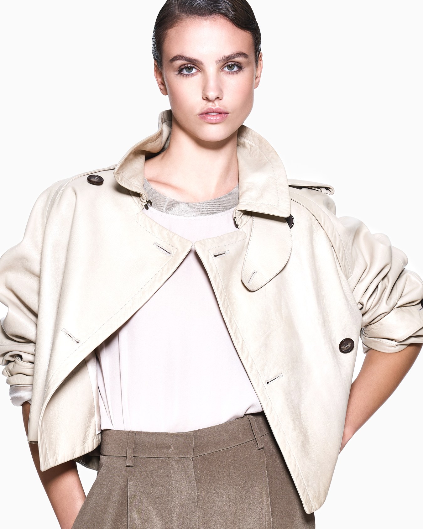 Twin-Set aus doppelt genähtem Seiden-Georgette Folie 5