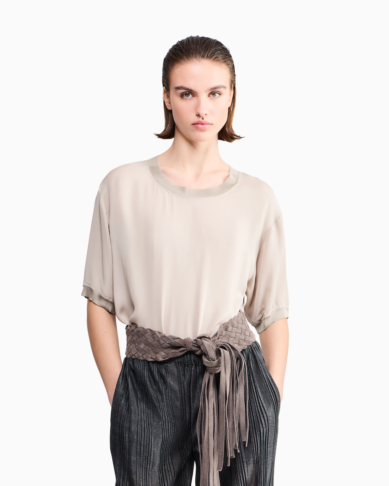 Twin-set in silk double georgette Slide 5