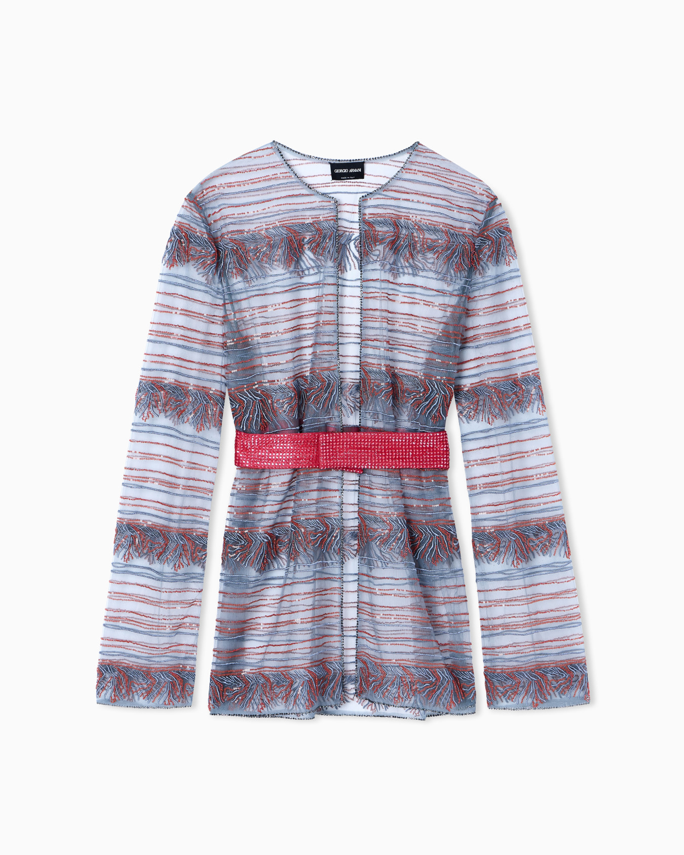 Embroidered tulle shirt jacket Slide 0