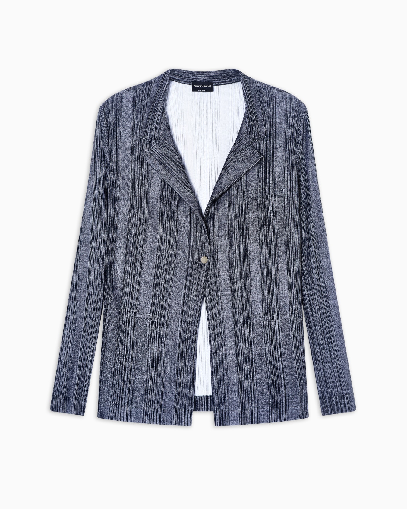 ASV single-breasted jacket in two-tone pleated jersey Slide 0