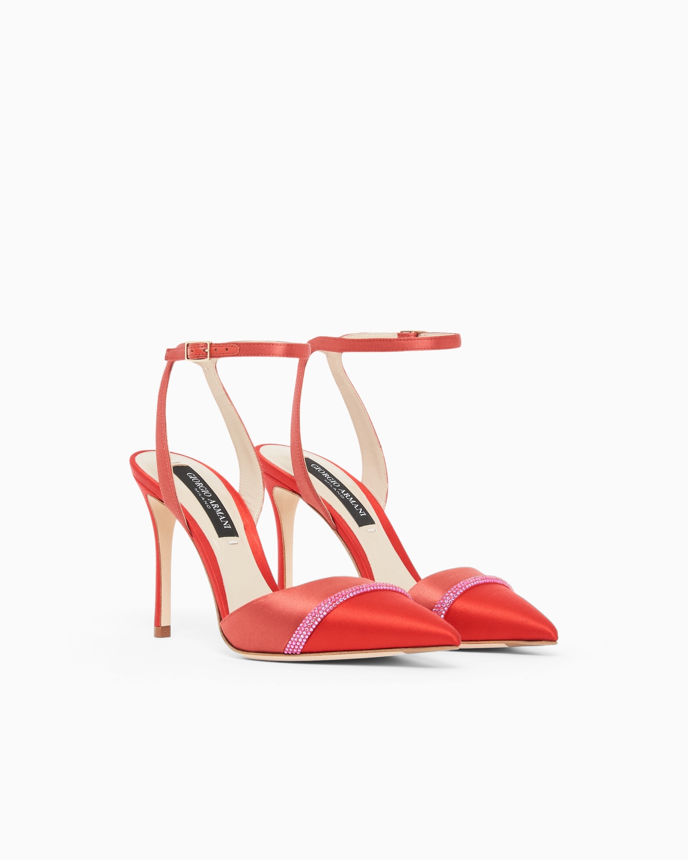 Court shoes with two-tone satin strap Slide 1