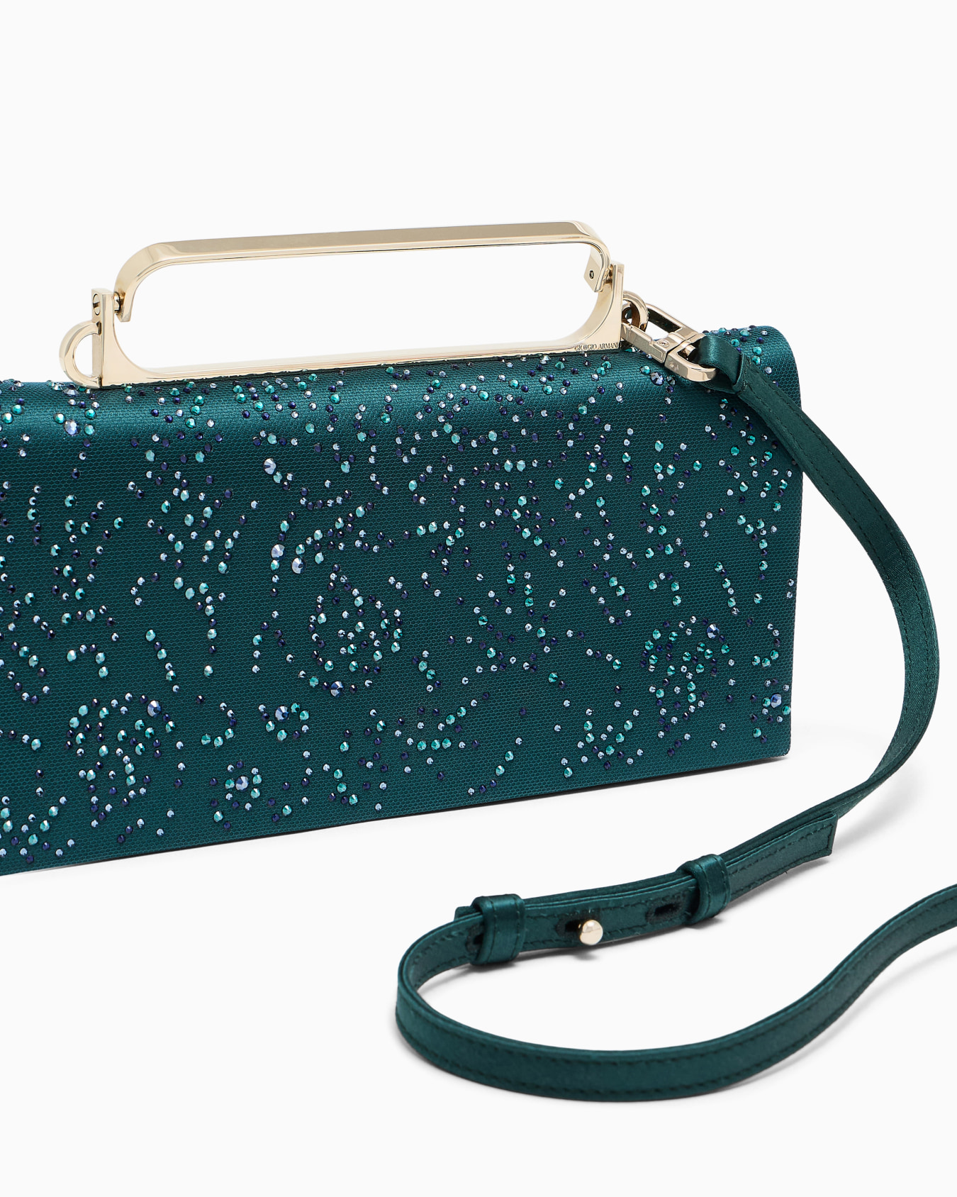 Satin and rhinestone clutch bag Slide 4