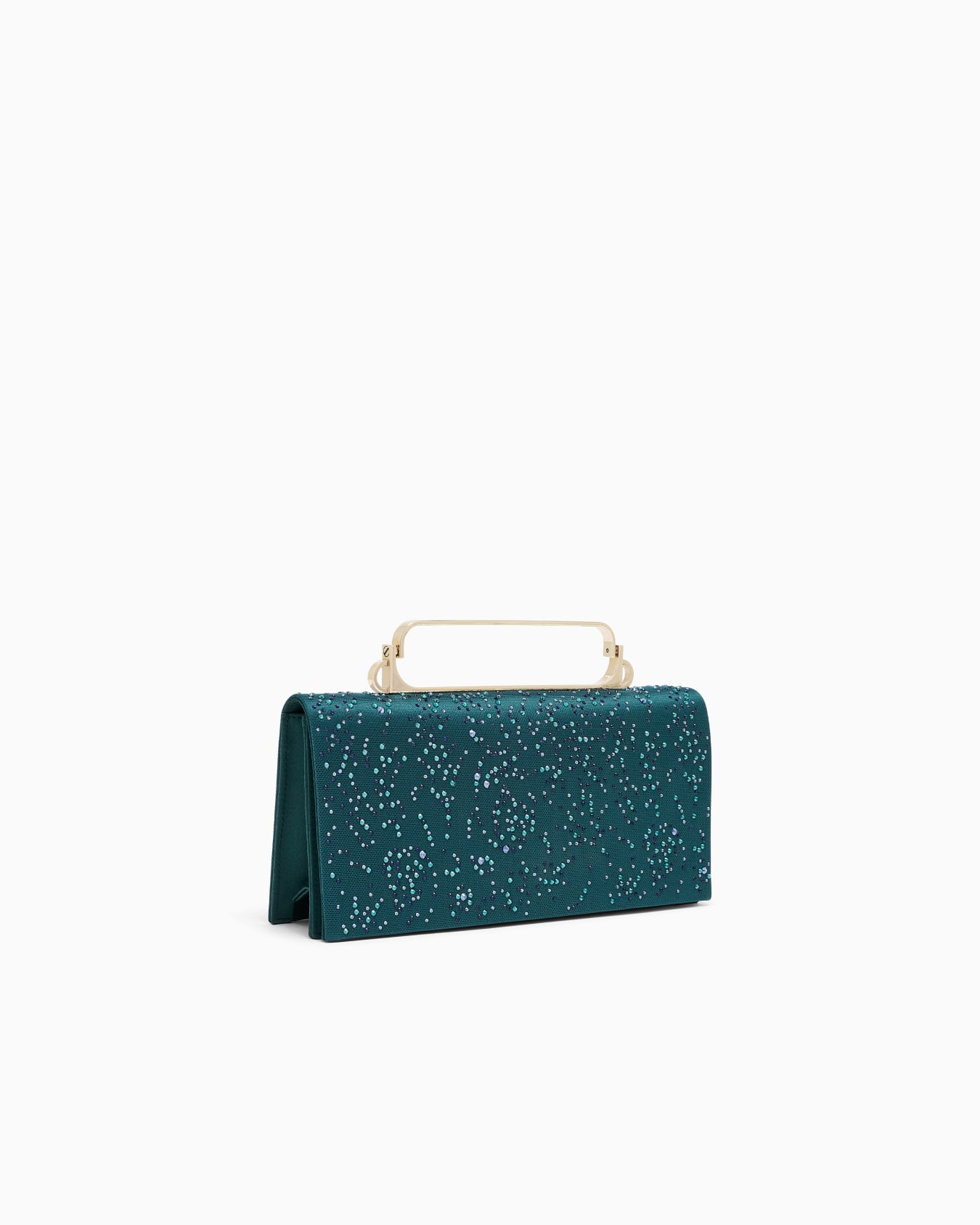 Satin and rhinestone clutch bag Slide 1
