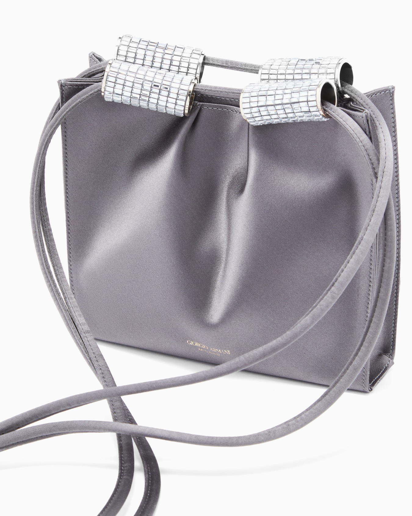 Satin shoulder bag with rhinestone detail Slide 4